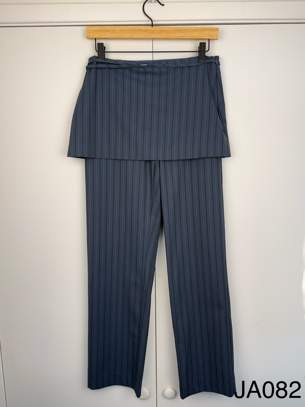 Zara Pinstripe Skirt Pants Blue Gray XS 3152/509/485